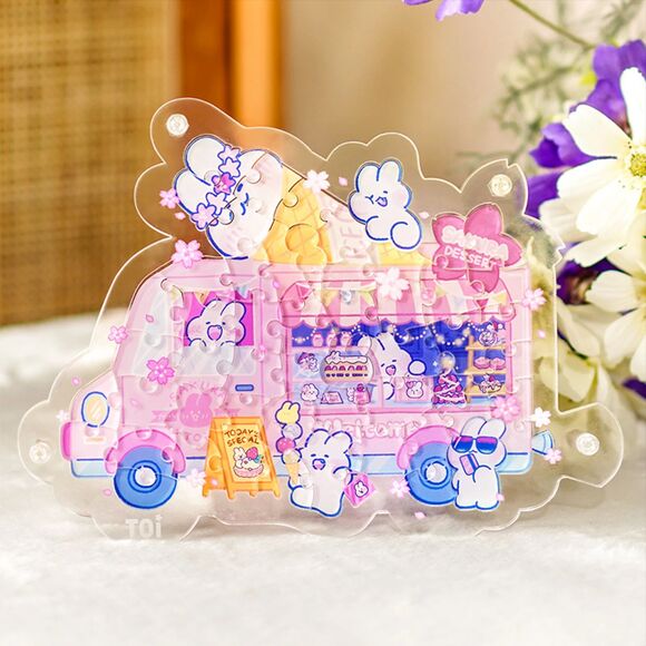 Sakura Sweet Dessert Cart Acrylic Puzzle  - Picture 2 of 5